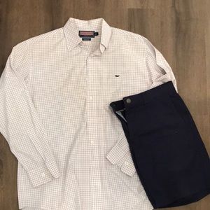 Vineyard Vines VV Whale shirt button down medium